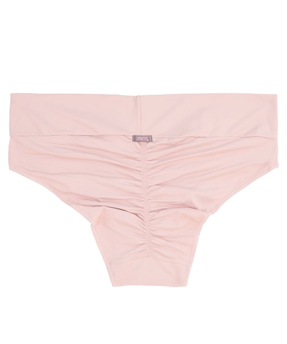 Calcinha Plus Size em microfibra cós duplo e frufru no bumbum Rios Lingerie Calcinha