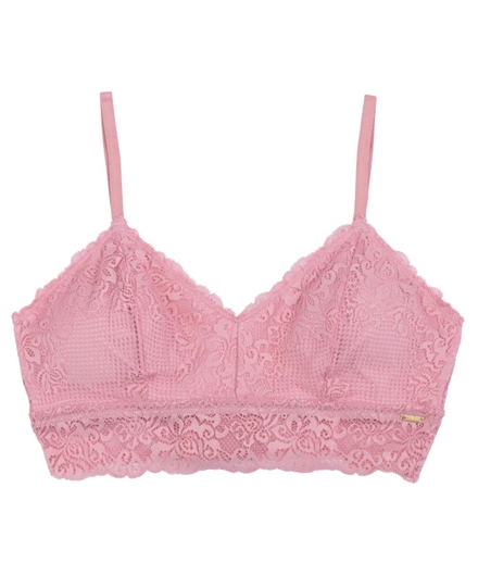 Sutiã de renda, cropped, com bojo removível e sem aros  2Rios Lingerie -  Sutiã de renda, cropped, com bojo removível e sem aros - 2Rios